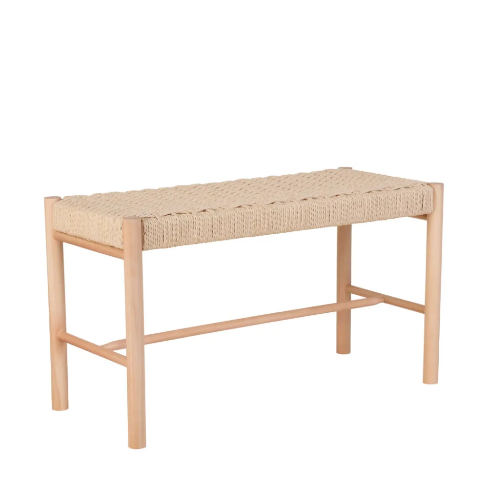 House Nordic ABANO Banc en bois et corde tressée L80cm