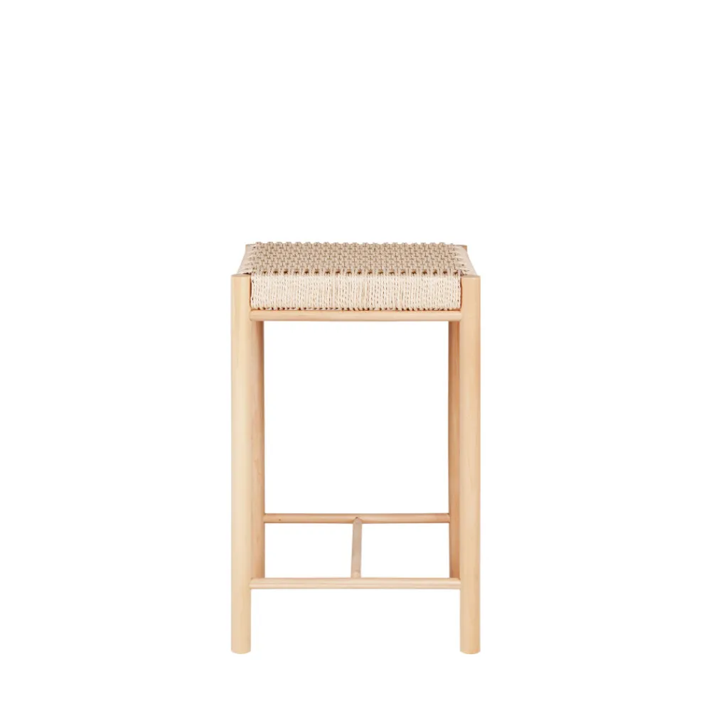 House Nordic ABANO Tabouret de bar en bois et corde H66,5cm