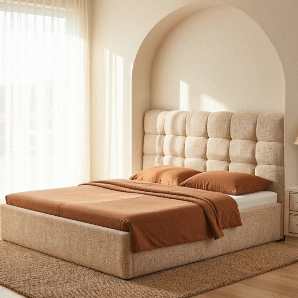 Drawer ACARA Lit coffre matelassé en tissu 160x200cm