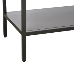 No name ADARE Buffet 3 portes en verre trempé et métal L132cm