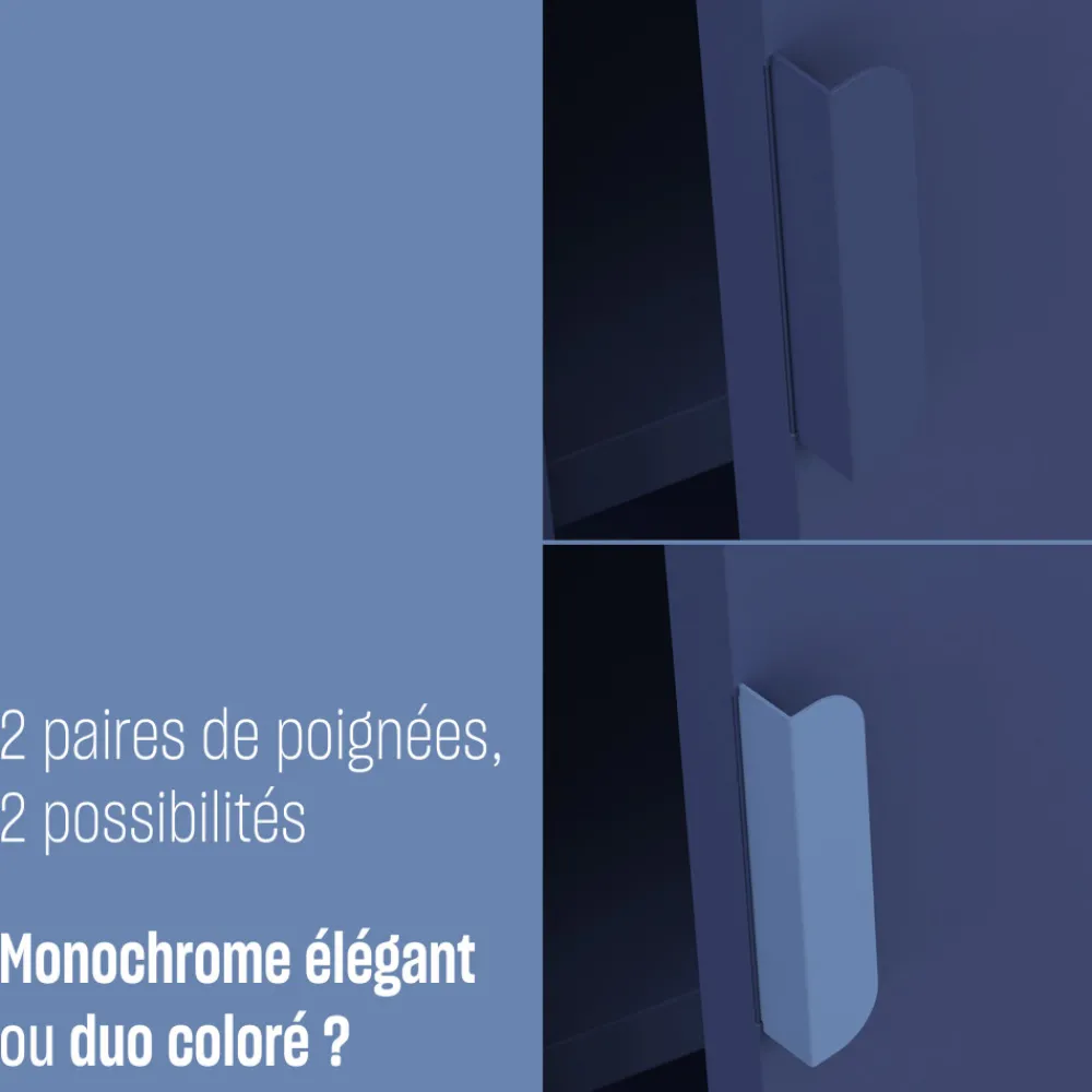 Drawer ADEL Meuble à chaussures 3 portes en métal H120cm