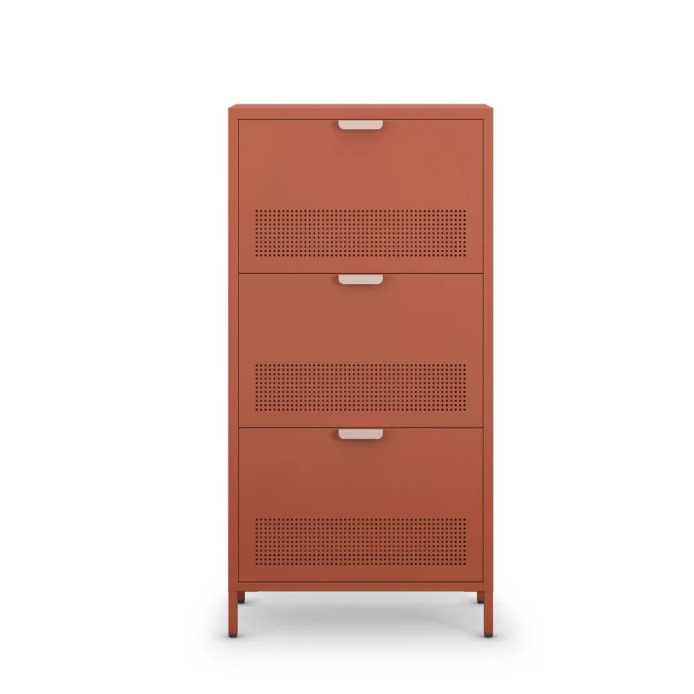 Drawer ADEL Meuble à chaussures 3 portes en métal H120cm