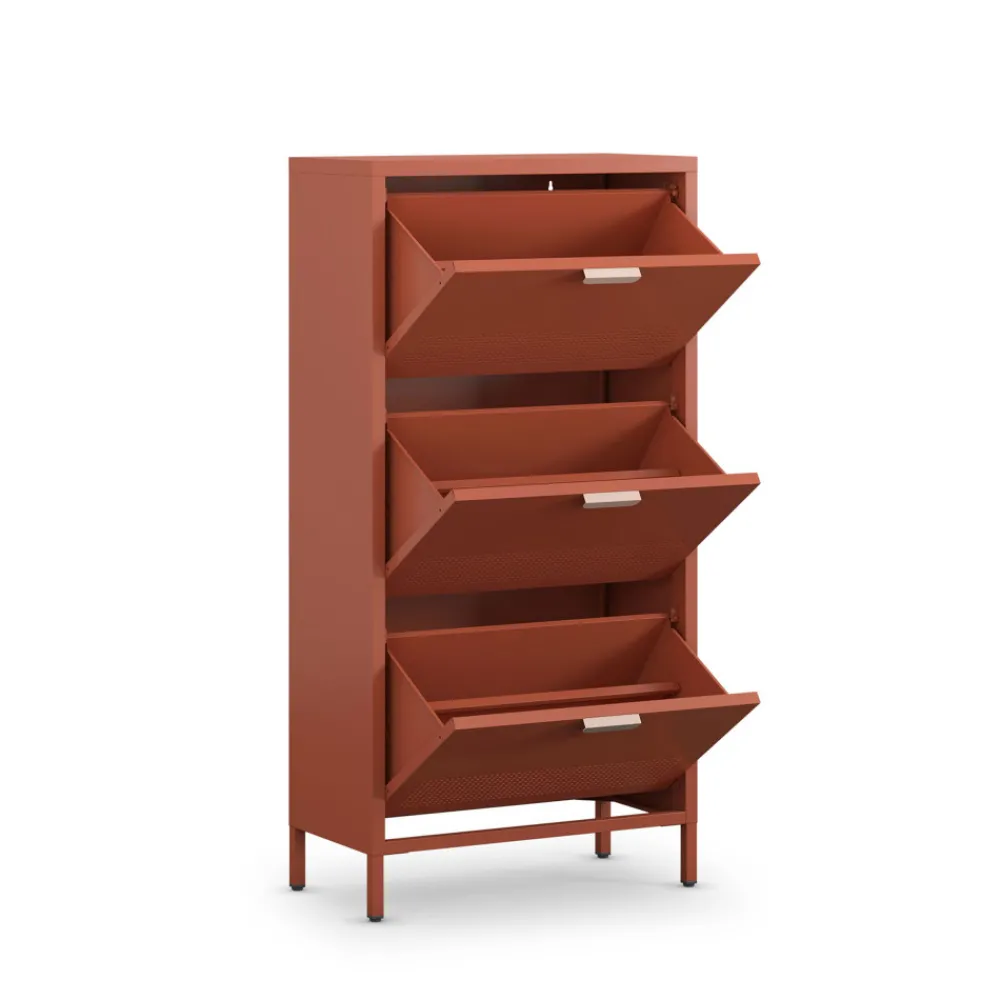 Drawer ADEL Meuble à chaussures 3 portes en métal H120cm