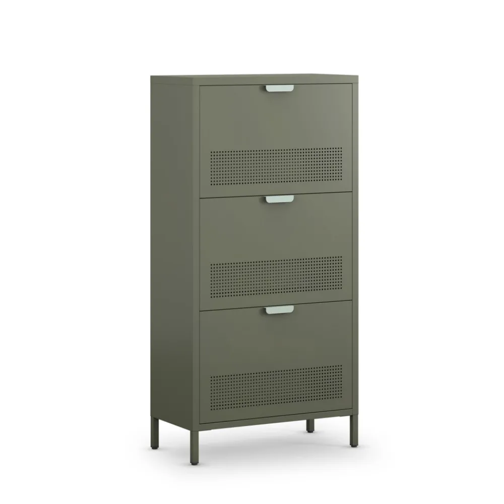 Drawer ADEL Meuble à chaussures 3 portes en métal H120cm