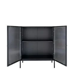 House Nordic ADELAIDE Buffet 2 portes en verre et métal L90cm