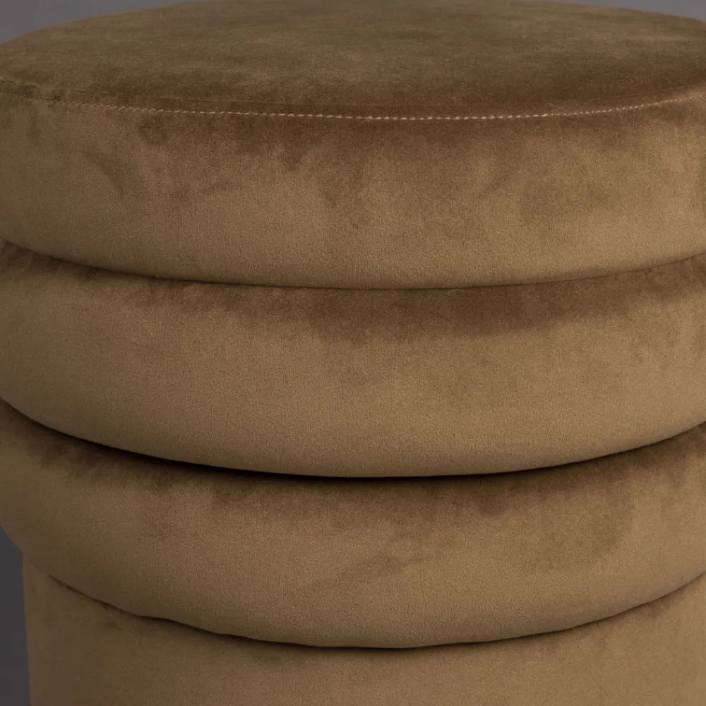 Dutchbone ADITI Tabouret rond en velours ø40cm