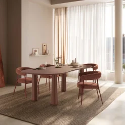 Drawer ADRINE Table à manger 8 personnes organique en bois