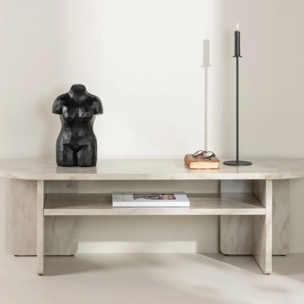 Venture Home ALESUND Meuble TV effet marbre L140cm