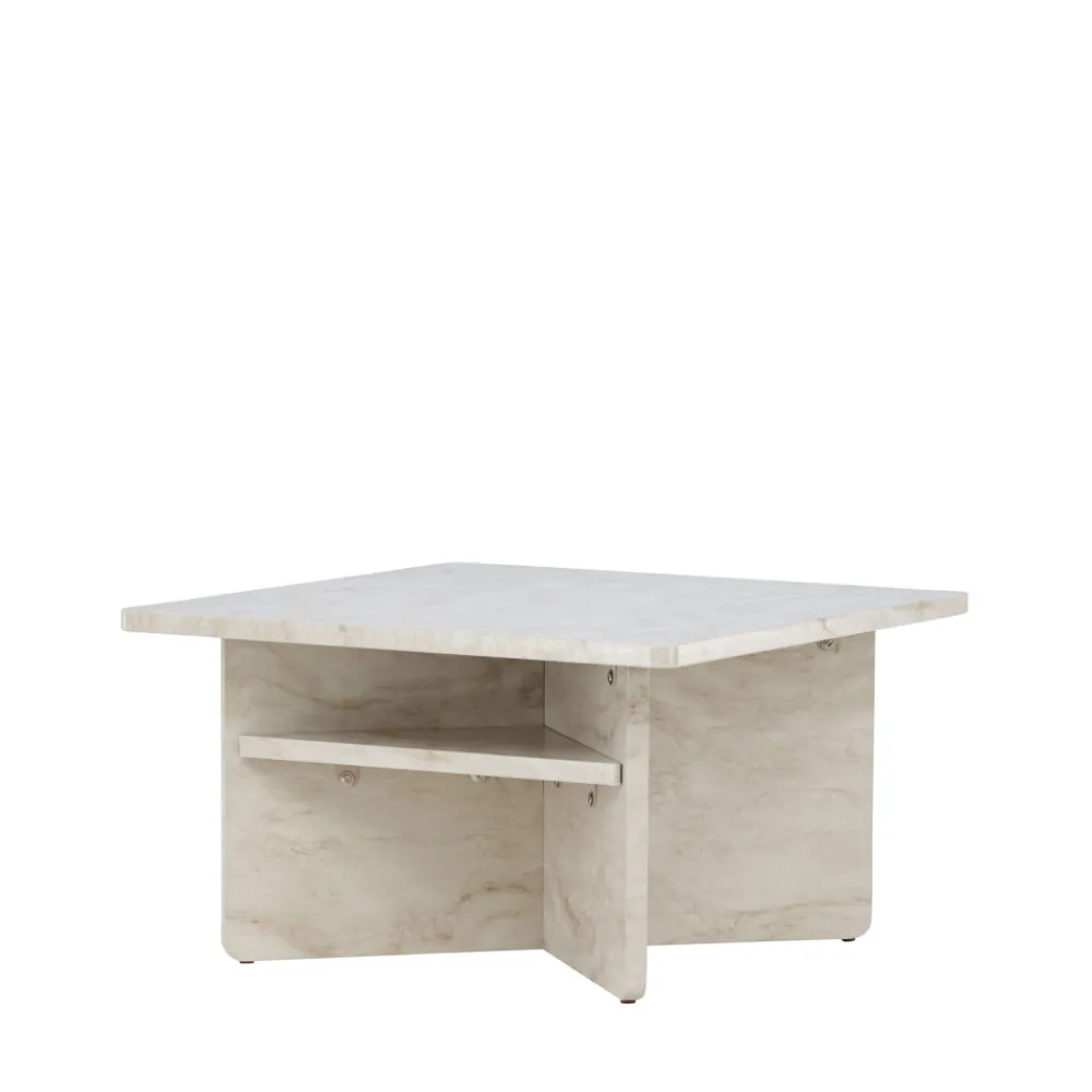 Venture Home ALESUND Table basse carrée effet marbre 75x75cm