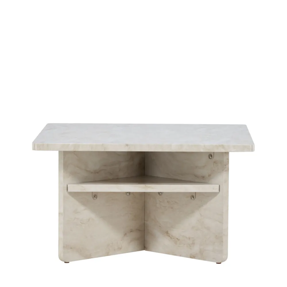 Venture Home ALESUND Table basse carrée effet marbre 75x75cm
