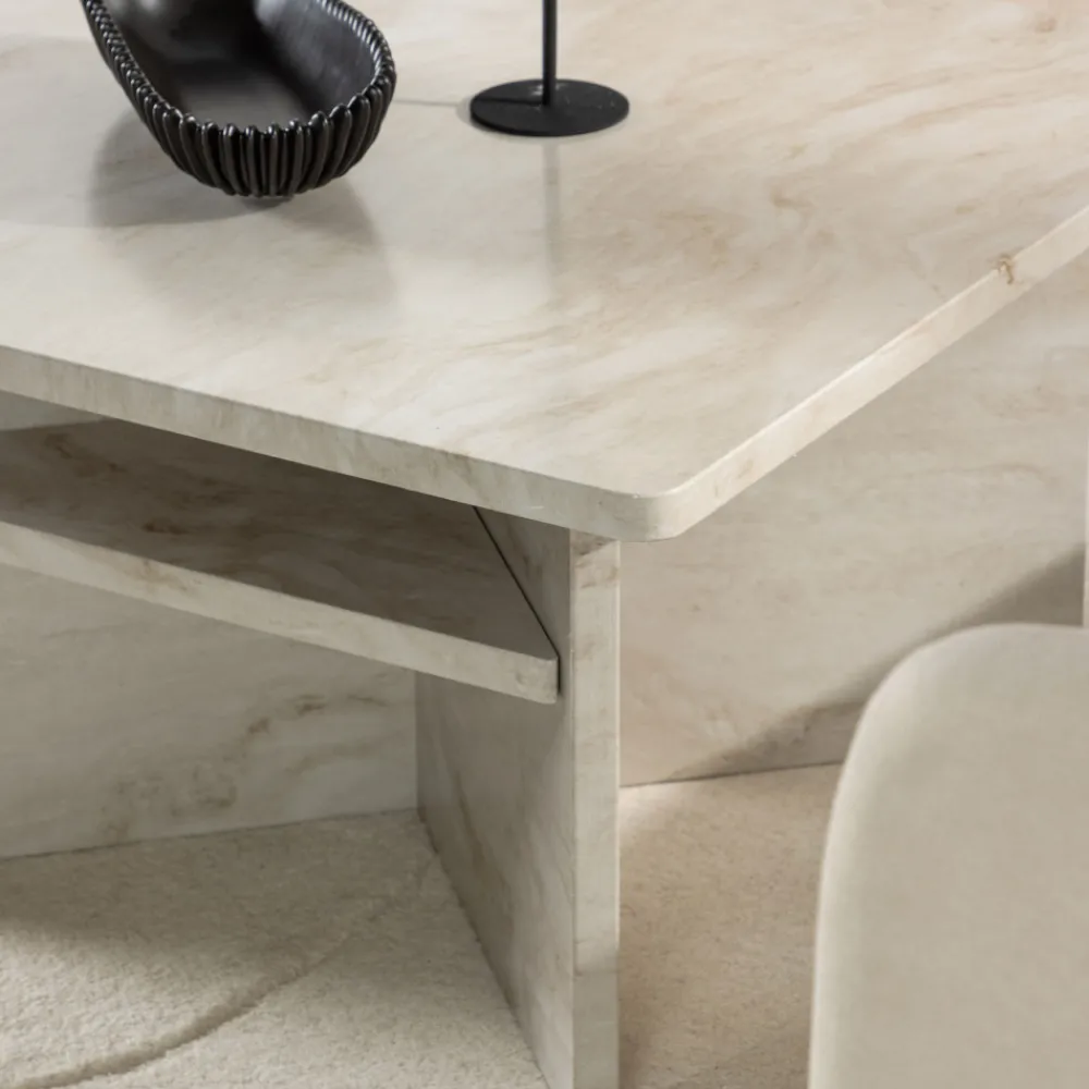 Venture Home ALESUND Table basse carrée effet marbre 75x75cm