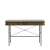 No name ALICIA Bureau 2 portes aux angles arrondis en bois et métal L120cm