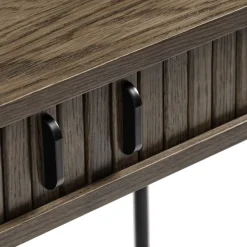 No name ALICIA Bureau 2 portes aux angles arrondis en bois et métal L120cm
