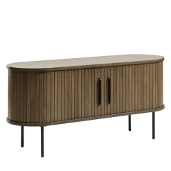 No name ALICIA Meuble tv 2 portes aux angles arrondis en bois et métal L120cm