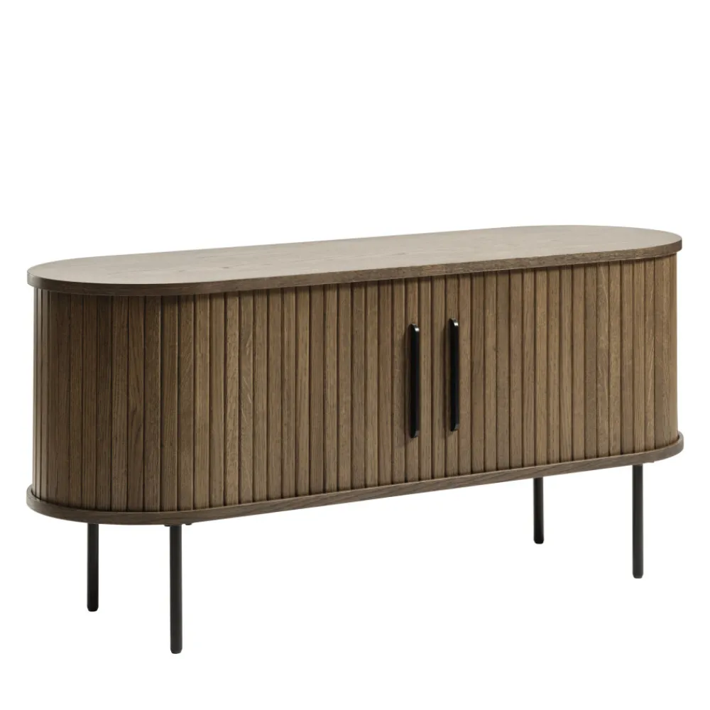 No name ALICIA Meuble tv 2 portes aux angles arrondis en bois et métal L120cm