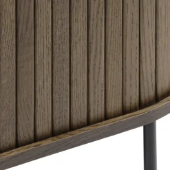 No name ALICIA Meuble tv 2 portes aux angles arrondis en bois et métal L120cm