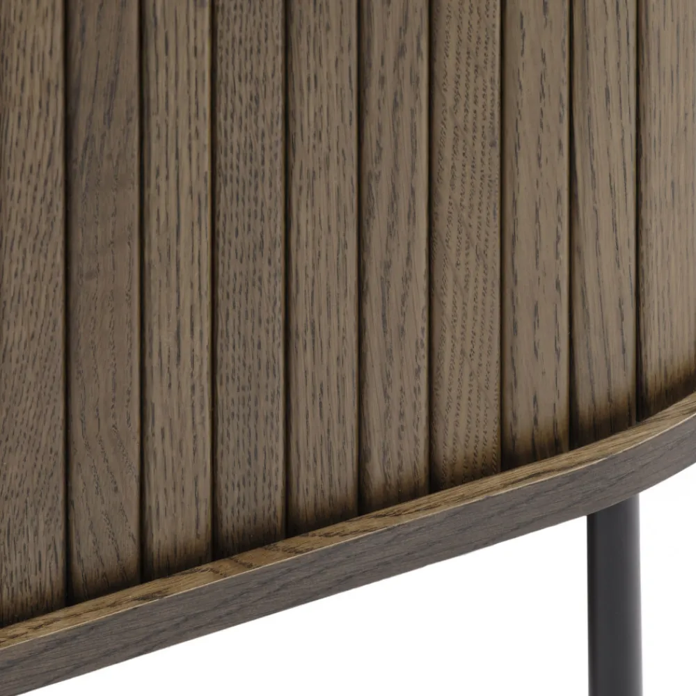 No name ALICIA Meuble tv 2 portes aux angles arrondis en bois et métal L120cm