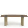 Drawer ALTY Table à manger 8 personnes en verre et pieds bois vert
