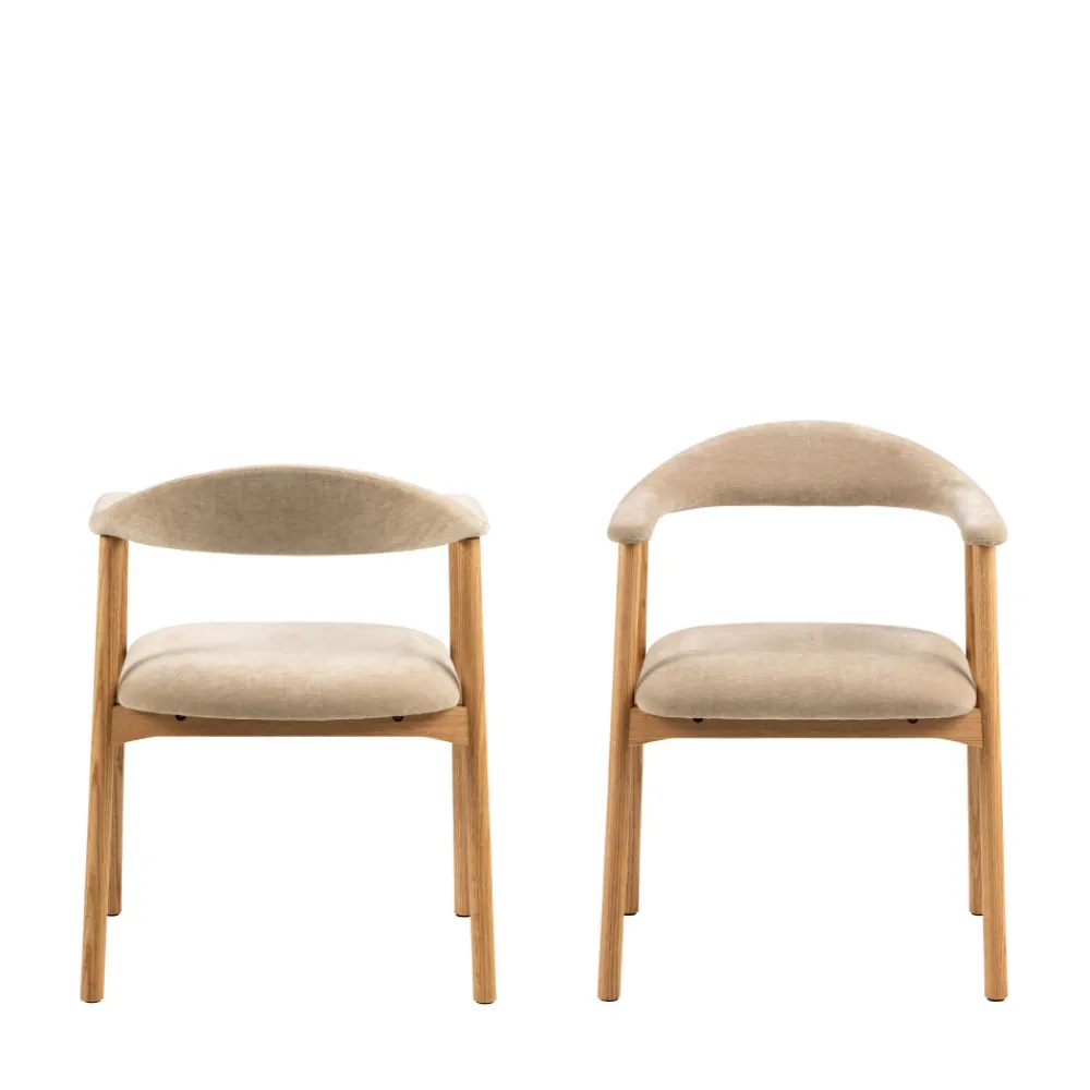 Drawer ANABATE Lot de 2 fauteuils de table en tissu et bois