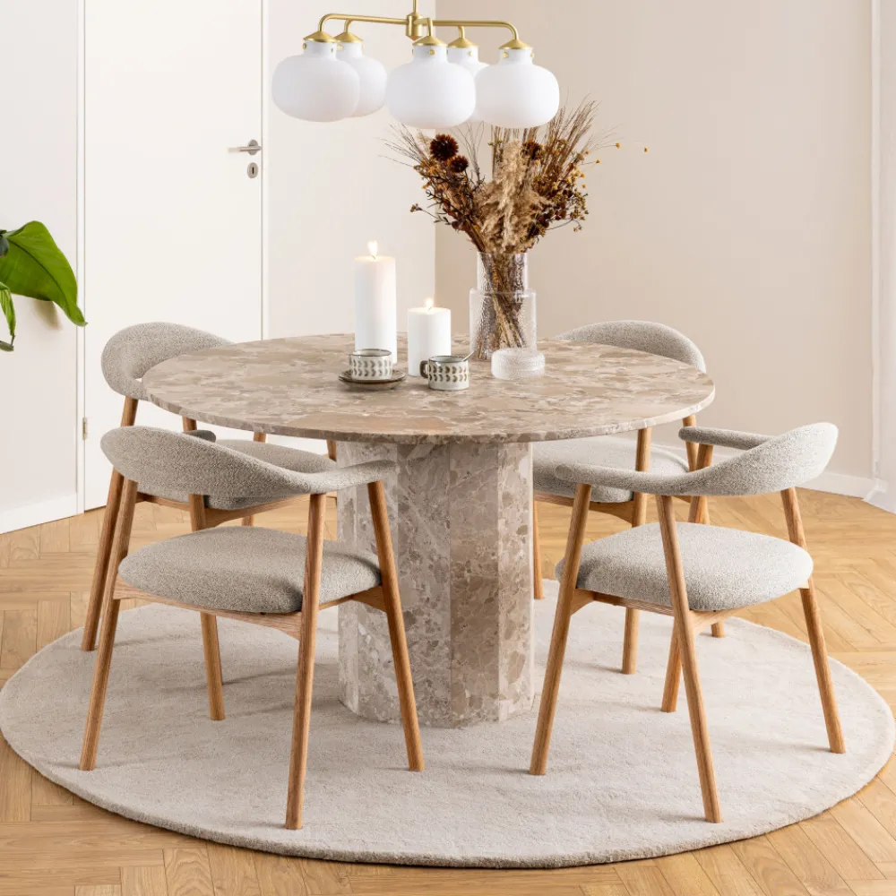 Drawer ANABATE Lot de 2 fauteuils de table en tissu et bois