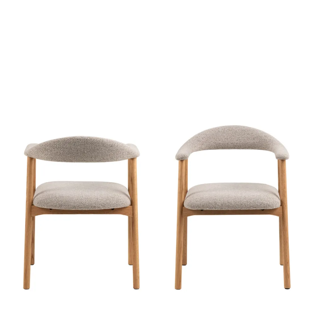Drawer ANABATE Lot de 2 fauteuils de table en tissu et bois