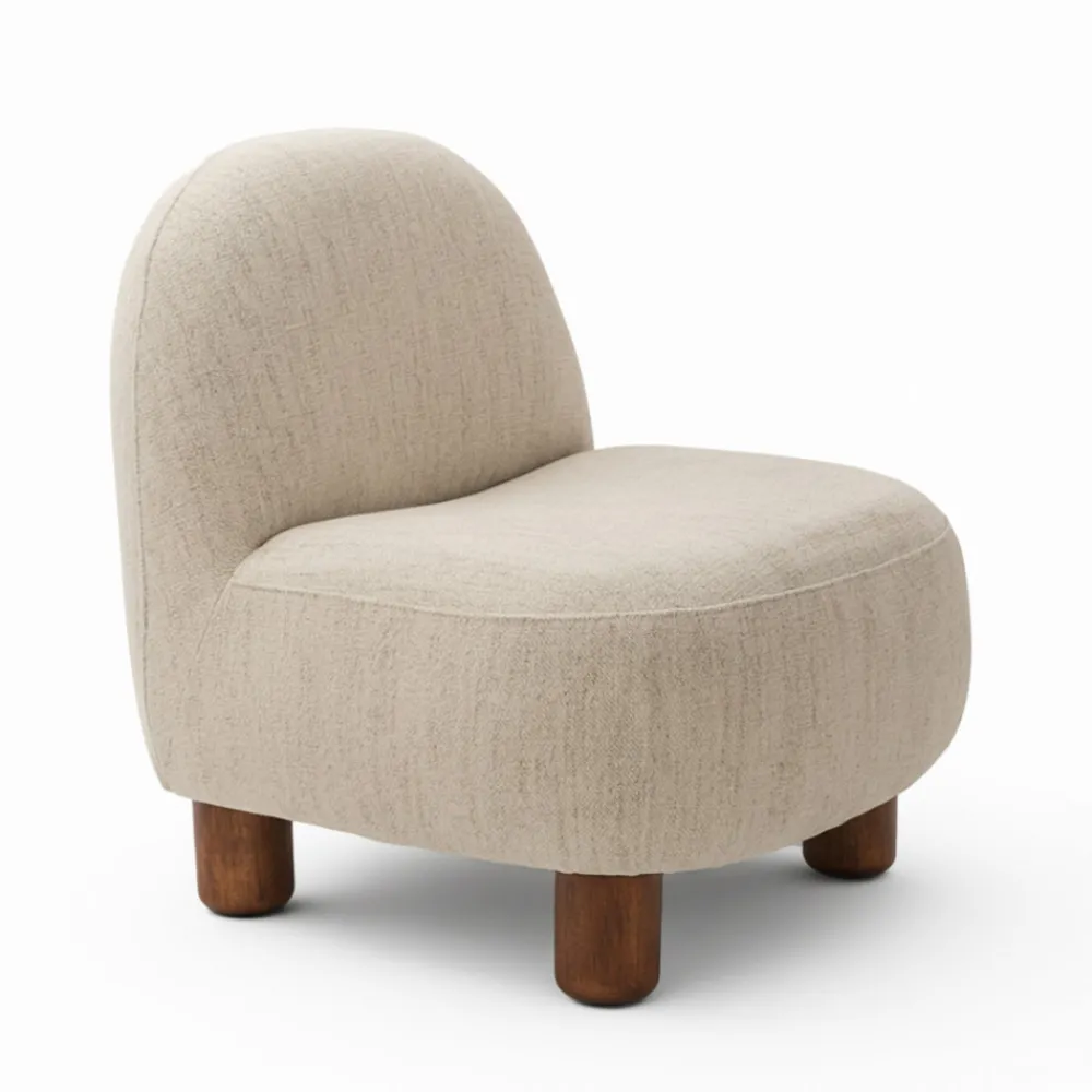Drawer AREN Fauteuil en tissu chenille et bois