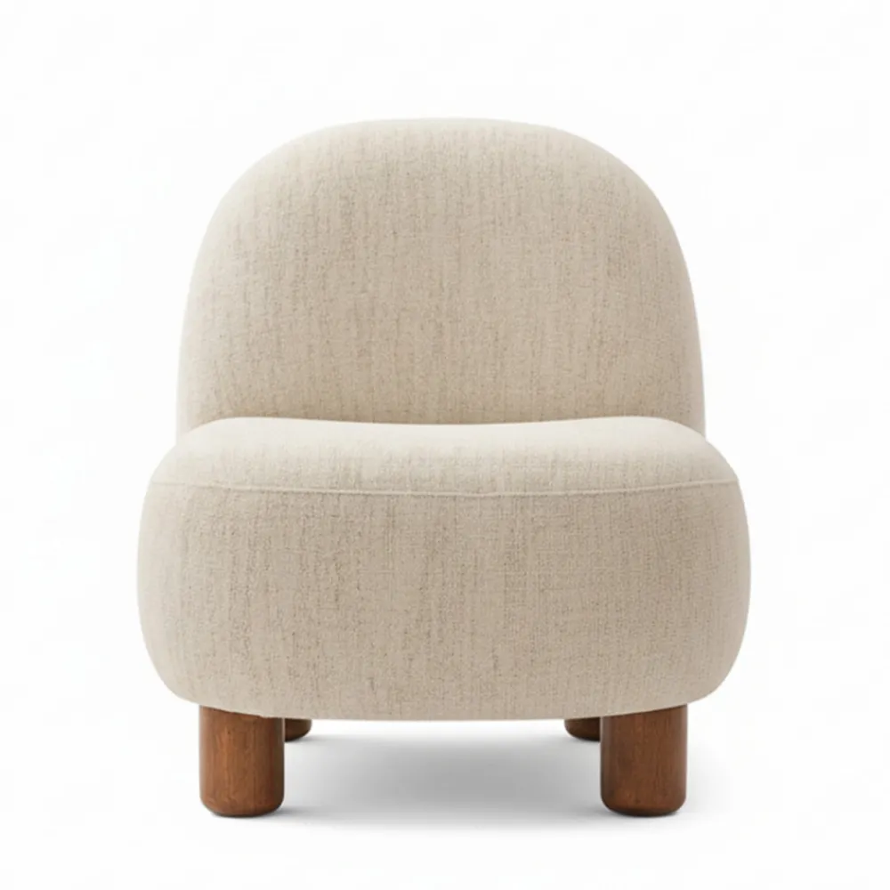 Drawer AREN Fauteuil en tissu chenille et bois