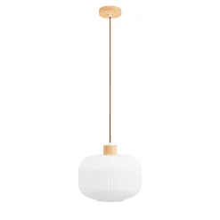 House Nordic ARGALO Suspension ronde en verre et bois ø30cm