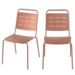 Drawer ARIA Lot de 4 chaises de jardin en métal