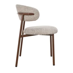 Drawer ARIA Lot de 2 chaises en tissu pieds effet bois foncé