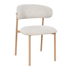 Drawer ARIA Lot de 2 chaises en tissu pieds effet bois clair