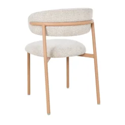 Drawer ARIA Lot de 2 chaises en tissu pieds effet bois clair