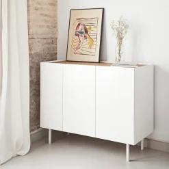 Teulat ARISTA Buffet en bois 3 portes 3 tiroirs L110cm