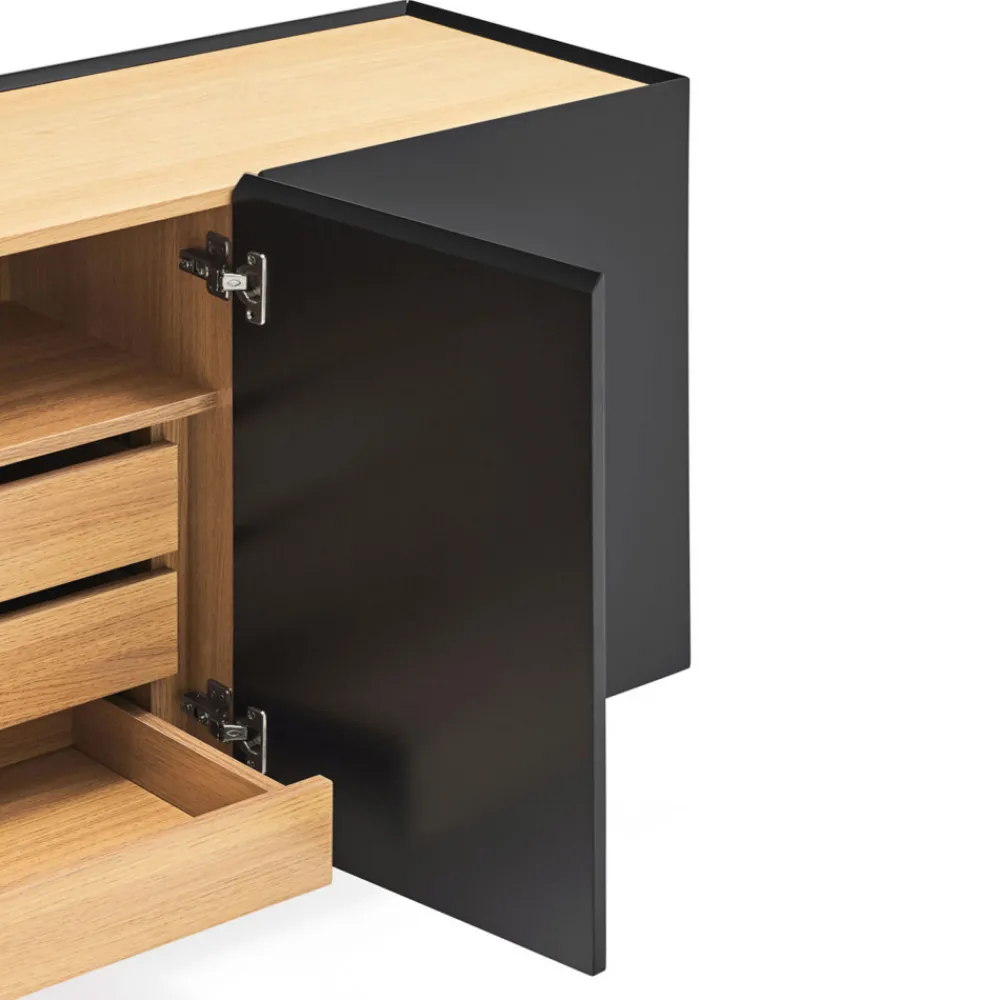 Teulat ARISTA Buffet en bois 4 portes 3 tiroirs L165cm