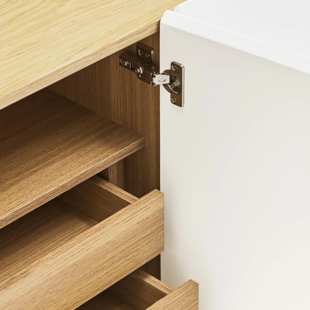 Teulat ARISTA Buffet en bois 4 portes 3 tiroirs L165cm