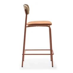 No name ARNO Lot de 2 chaises de bar en tissu et métal H66cm