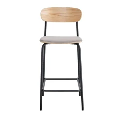 No name ARNO Lot de 2 chaises de bar en tissu et métal H66cm