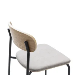 No name ARNO Lot de 2 chaises de bar en tissu et métal H66cm
