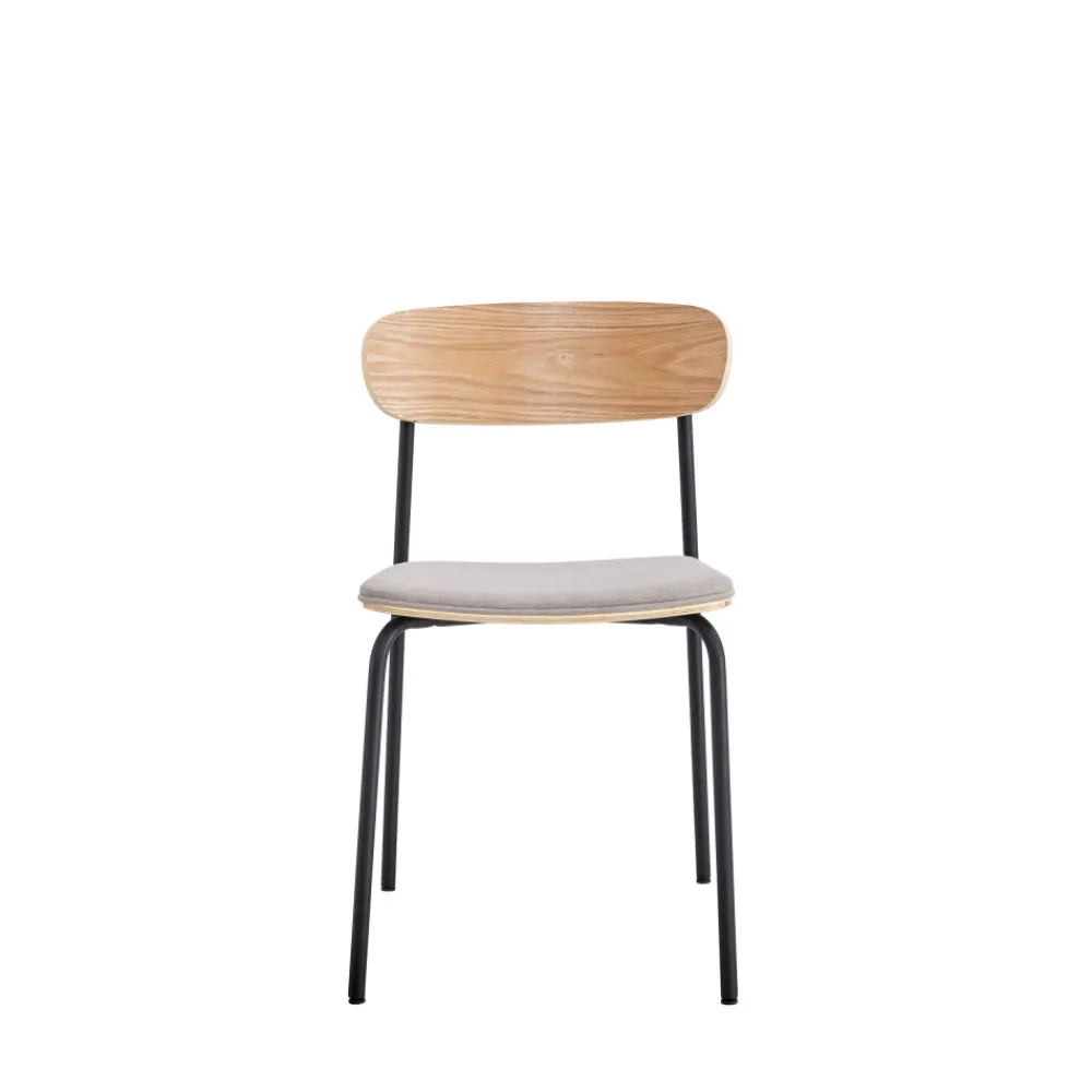 No name ARNO Lot de 2 chaises en tissu et métal