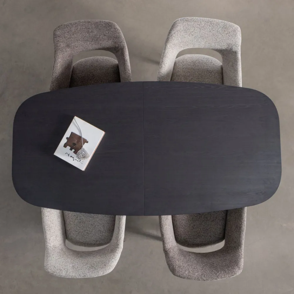 Woood ARROS Table à manger extensible ovale 8 à 10 personnes en bois et métal