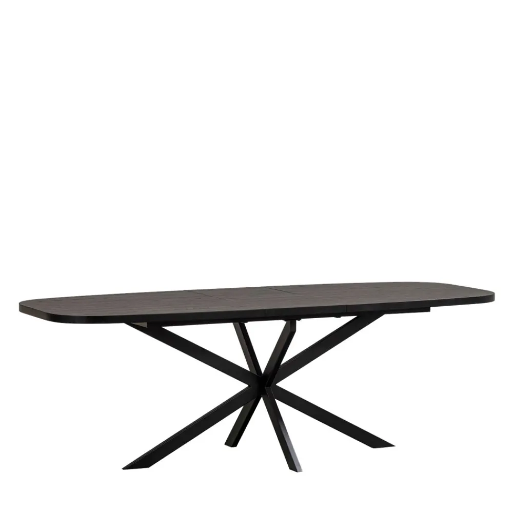 Woood ARROS Table à manger extensible ovale 8 à 10 personnes en bois et métal