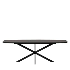 Woood ARROS Table à manger extensible ovale 8 à 10 personnes en bois et métal