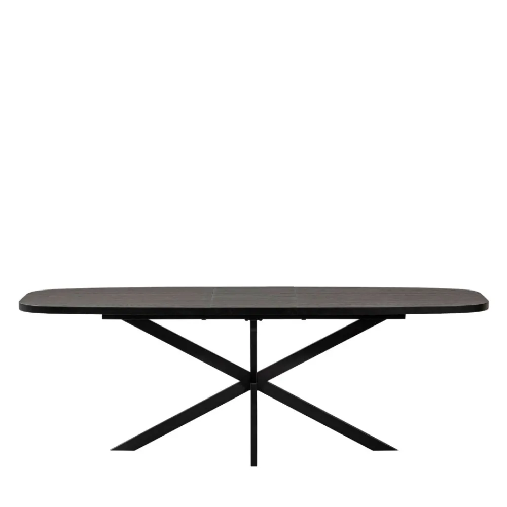 Woood ARROS Table à manger extensible ovale 8 à 10 personnes en bois et métal