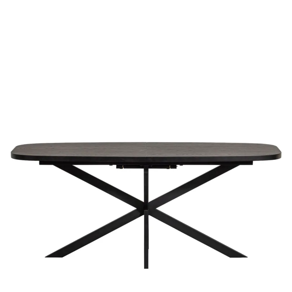 Woood ARROS Table à manger extensible ovale 8 à 10 personnes en bois et métal