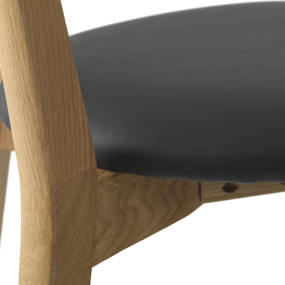 No name AUDE Lot de 2 chaises de bar en bois et simili H67cm