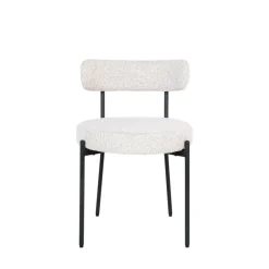 House Nordic BADALONA Lot de 2 chaises en tissu bouclette et métal