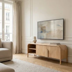 Drawer BALI Meuble TV 2 portes en bois massif L150cm
