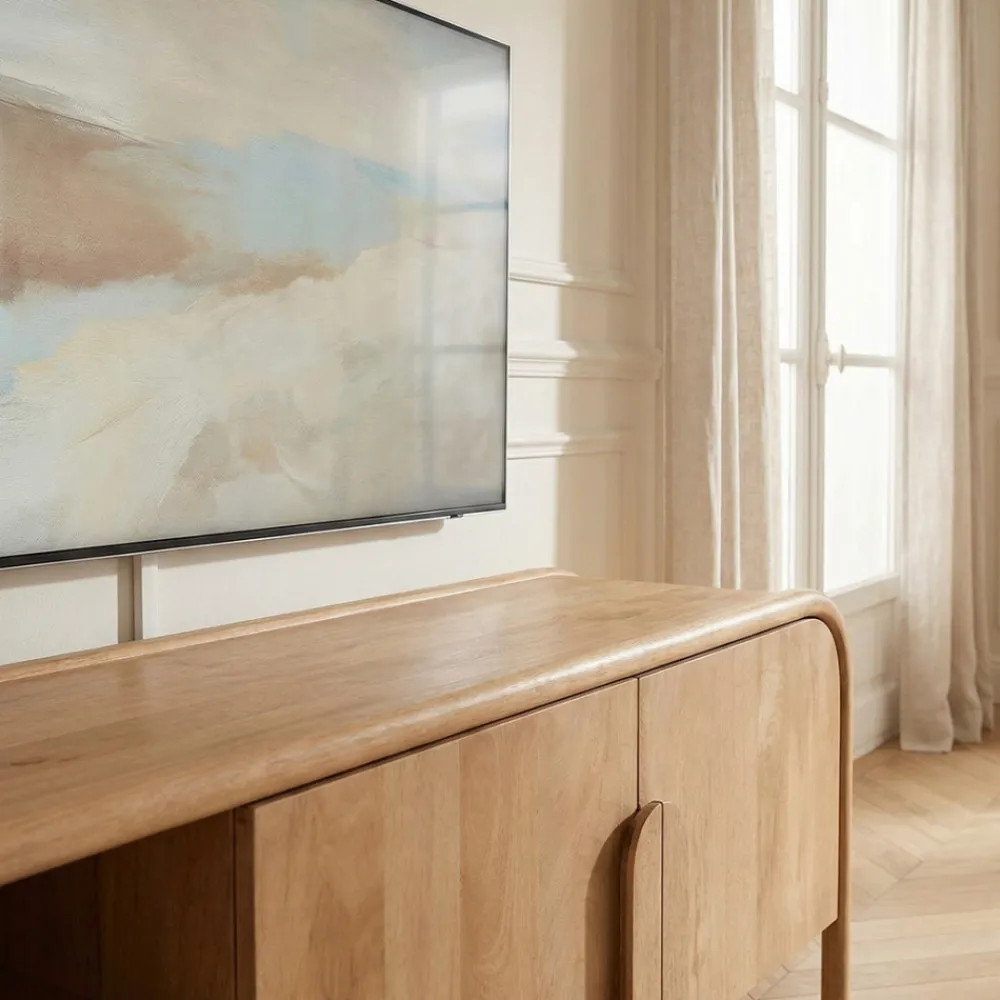 Drawer BALI Meuble TV 2 portes en bois massif L150cm