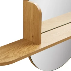House Nordic BARCO Miroir ovale avec étagère en bois 94,5x92cm