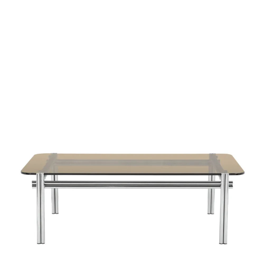 Drawer BARLOW Table basse en verre pieds chrome